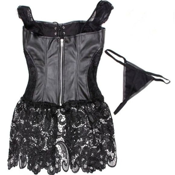 Womens Bustier Corset - Sexy Lingerie With G-String Set Size Small - Picture 4 of 11